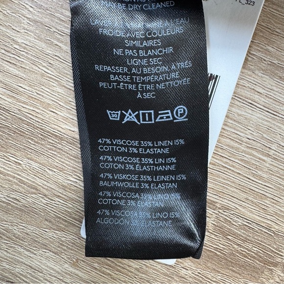 NWT Anthropologie The Colette Wide Leg Linen Pants Maeve Magic Contrast Black 27 - Picture 10 of 14